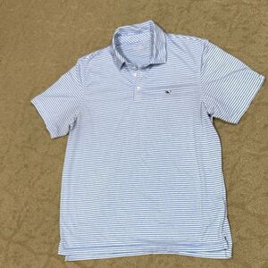 Vineyard Vines Men’s L Classic Blue Striped Polo Shirt